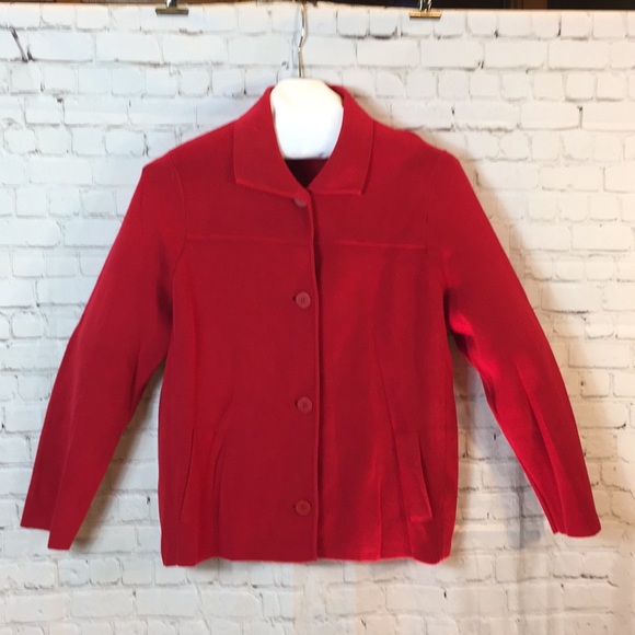 Talbots Woman red knit button cardigan - Picture 1 of 4